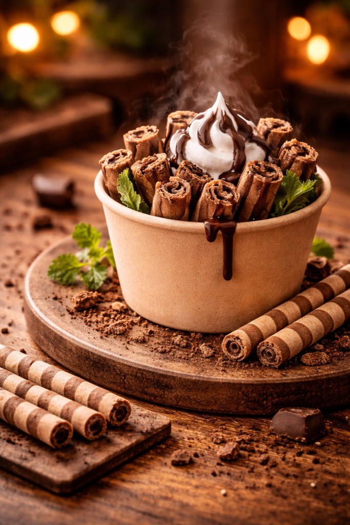 Chocolate Cream Waffle Bites