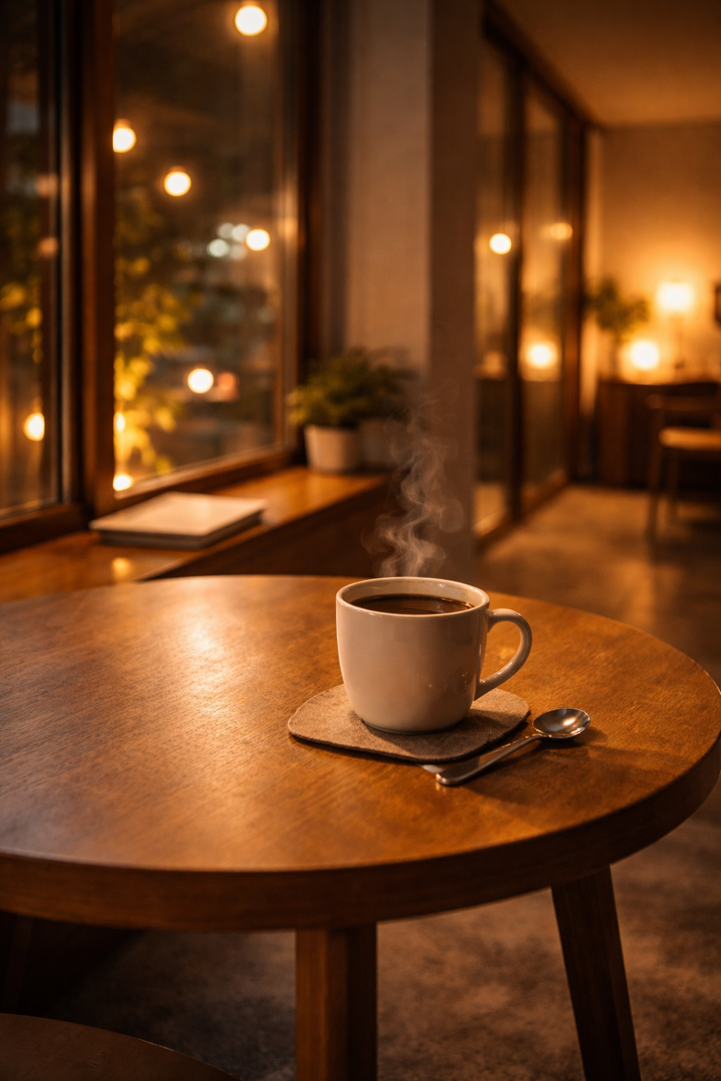 quan cafe chill buoi toi anh sang vang am ap